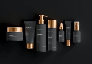 Cosmetics Dark Gold Packaging Mockup Downloadable Design Resource Image 20 300x211
